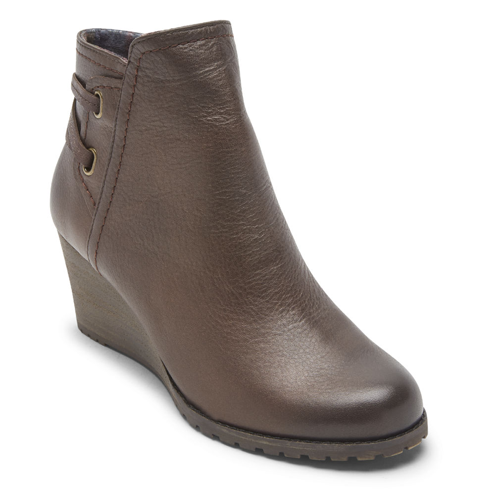 Rockport Womens Boots Brown - Cobb Hill Lucinda Back Tie - UK 839-QWSARU